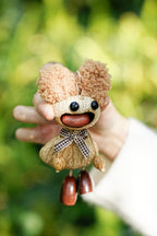 "The Chatterbox" - Funny Big - Mouth Nut Shell Doll with Fuzzy Ears - Yunicrafts