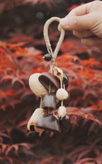 "The Deep Woods Rattle" - Dark Nut & Hollow Pod Cluster Charm with Rope Loop - Yunicrafts