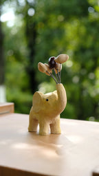 "The Dreamy Elephant" - Wooden Phone Stand & Seed Balloon Car Ornament - Yunicrafts