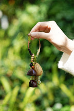 "The Forest Bell" - Handcrafted Nut Shell & Tassel Bag Charm(Greenery Edition) - Yunicrafts