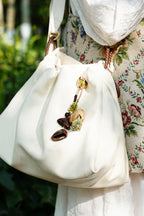 "The Forest Bell" - Handcrafted Nut Shell & Tassel Bag Charm(Greenery Edition) - Yunicrafts