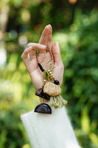 "The Forest Bell" - Handcrafted Nut Shell & Tassel Bag Charm(Greenery Edition) - Yunicrafts