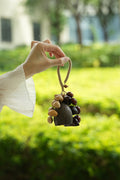 "The Forest Bell" - Mixed Natural Seed Cluster Charm with Beige Wrapped Handle - Yunicrafts