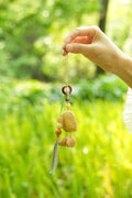 "The Forest Dancer" - Natural Nut Charm with Colorful Tassel & Wood Ring - Yunicrafts