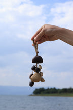 "The Forest Dome Chime" - Handcrafted Natural Seed Wind Bell with Dark Shell Cap - Yunicrafts