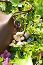 "The Forest Harvest" - Cascading Nut Shell & Green Tassel Bag Charm - Yunicrafts