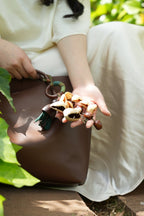 "The Forest Harvest" - Cascading Nut Shell & Green Tassel Bag Charm - Yunicrafts