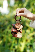 "The Forest Harvest Ring" - Natural Seed Cluster Charm with Dark Wood Handle - Yunicrafts