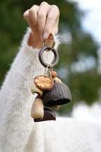 "The Forest Harvest Ring" - Natural Seed Cluster Charm with Dark Wood Handle - Yunicrafts