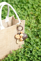 "The Forest Harvest Ring" - Natural Seed Cluster Charm with Dark Wood Handle - Yunicrafts