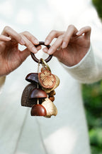 "The Forest Harvest Ring" - Natural Seed Cluster Charm with Dark Wood Handle - Yunicrafts