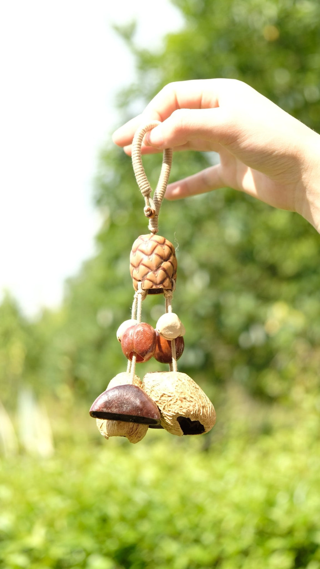 "The Forest Harvest" - Textured Pinecone - Pattern Seed & Nut Shell Mobile - Yunicrafts