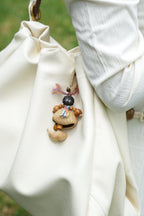 "The Forest Nut Doll" - Handcrafted Natural Seed Character Charm with Colorful Yarn Hair - Yunicrafts