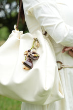 "The Forest Wanderer" - Hand - Woven Natural Seed & Coconut Shell Bag Charm - Yunicrafts