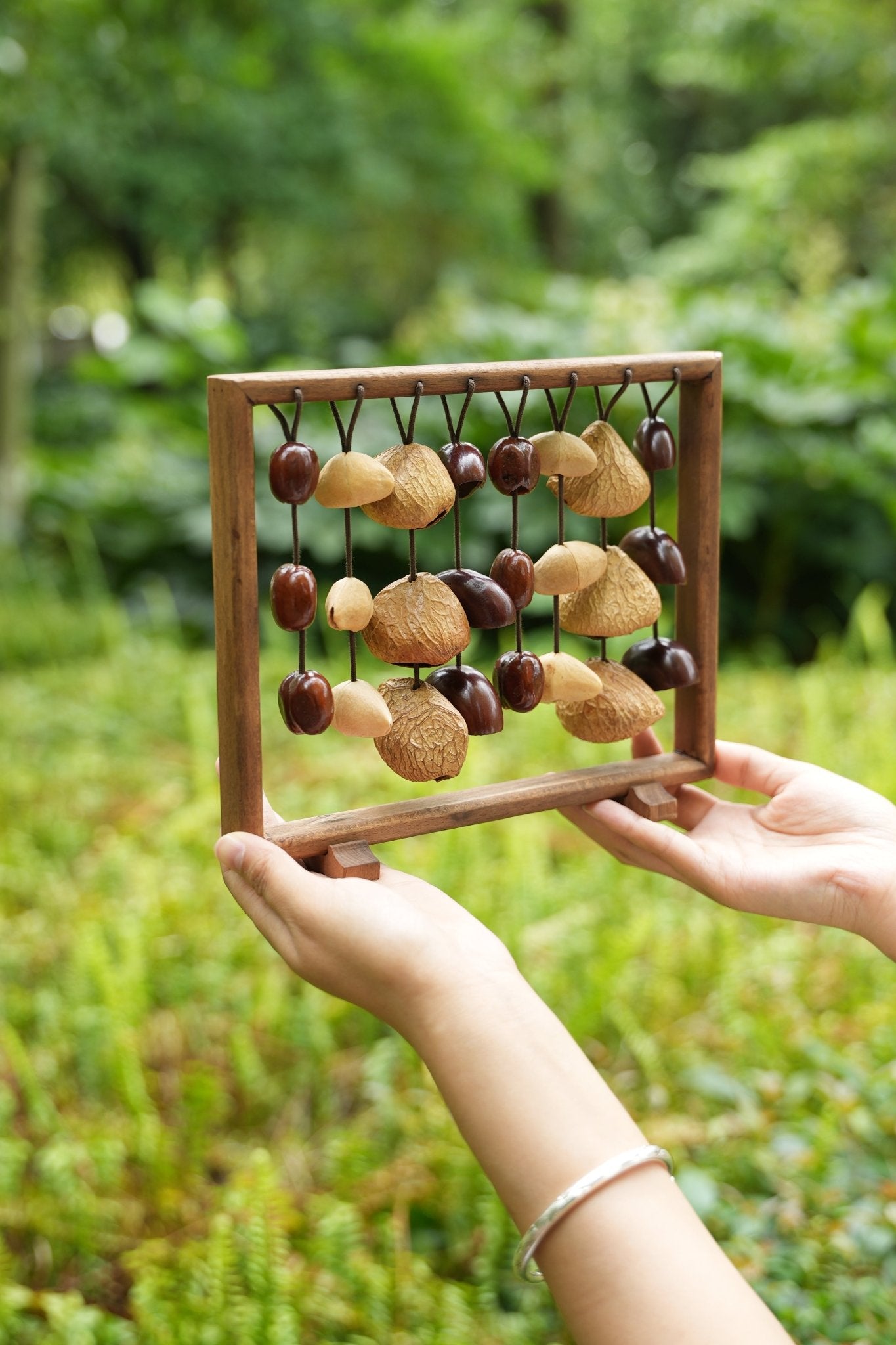 "The Fruit Bell Harp" - Vertical Seed Sound Sculpture & Zen Lyre - Yunicrafts