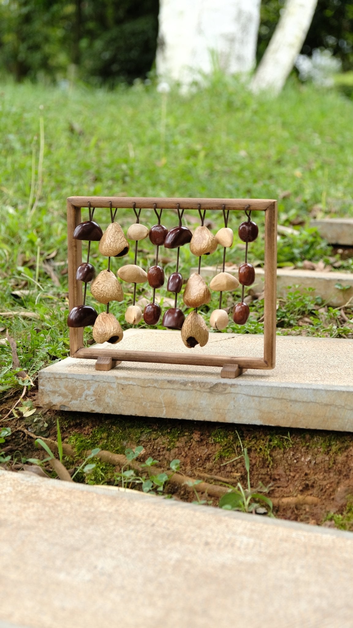 "The Fruit Bell Harp" - Vertical Seed Sound Sculpture & Zen Lyre - Yunicrafts