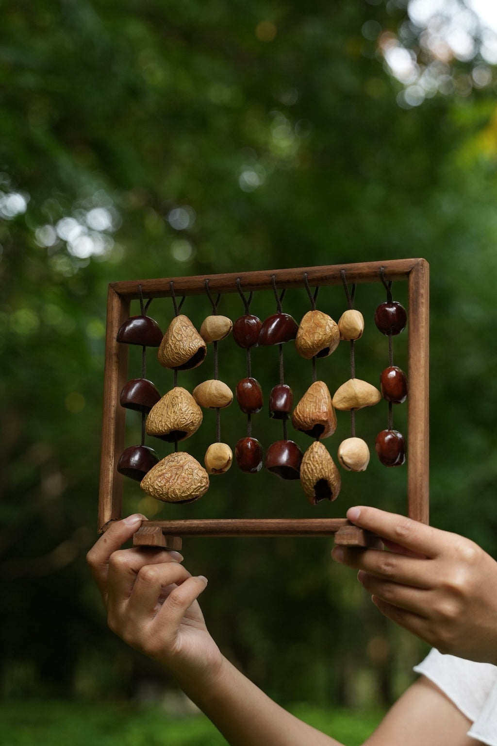 "The Fruit Bell Harp" - Vertical Seed Sound Sculpture & Zen Lyre - Yunicrafts