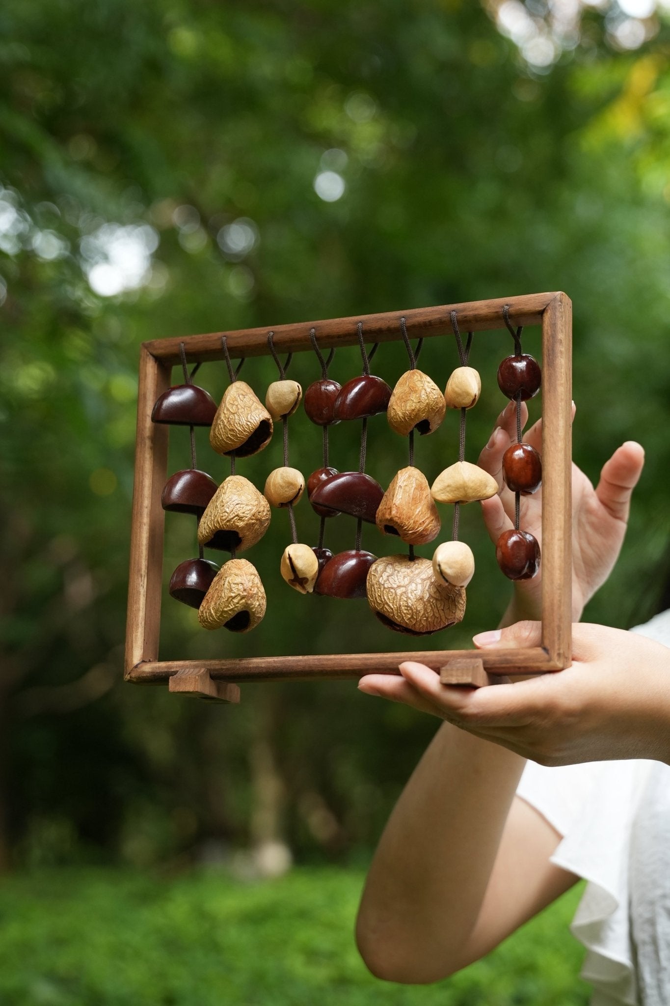 "The Fruit Bell Harp" - Vertical Seed Sound Sculpture & Zen Lyre - Yunicrafts