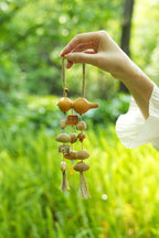 "The Gourd of Joy" - Double Gourd Car Charm with 'Happiness' Wood Tag - Yunicrafts
