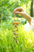 "The Gourd of Joy" - Double Gourd Car Charm with 'Happiness' Wood Tag - Yunicrafts