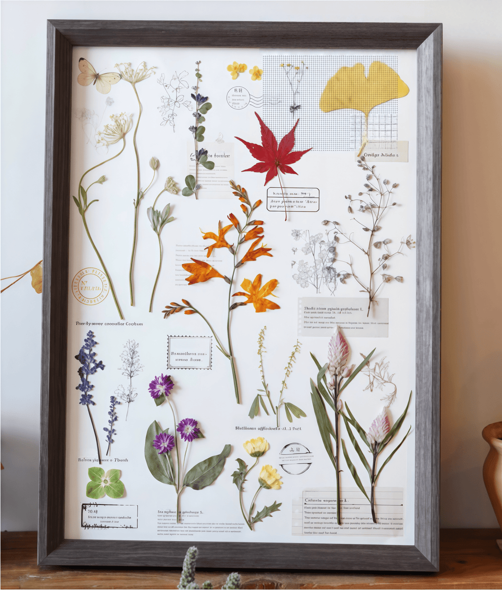 "The Grand Herbarium" - Large Real Pressed Fern & Flower Art (A3 Size) - Yunicrafts