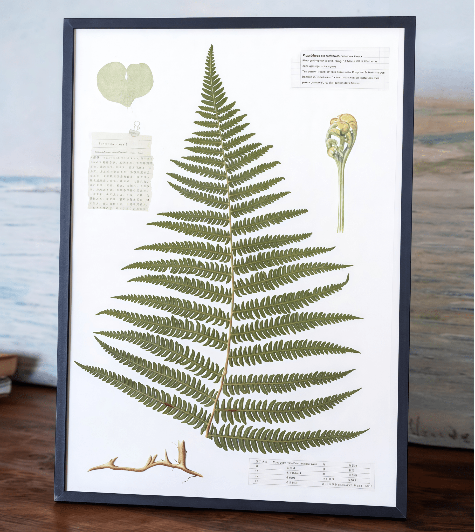 "The Grand Herbarium" - Large Real Pressed Fern & Flower Art (A3 Size) - Yunicrafts