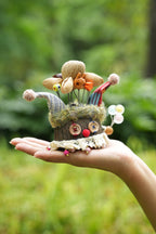 "The Happy Jester" - Nut Shell Clown Doll with Balloons & Fox Mask - Yunicrafts