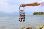 "The Indigo Rain" - Shibori Wrapped Ring & Cascading Shell Wind Chime - Yunicrafts
