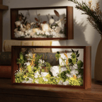 "The Landscape Garden" - Real Preserved Flower Shadow Box (Panoramic Desk Decor) - Yunicrafts