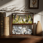 "The Landscape Garden" - Real Preserved Flower Shadow Box (Panoramic Desk Decor) - Yunicrafts