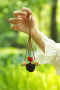 "The Little Harvest" - Minimalist Seed Charm with Micro - Crocheted Fruit - Yunicrafts