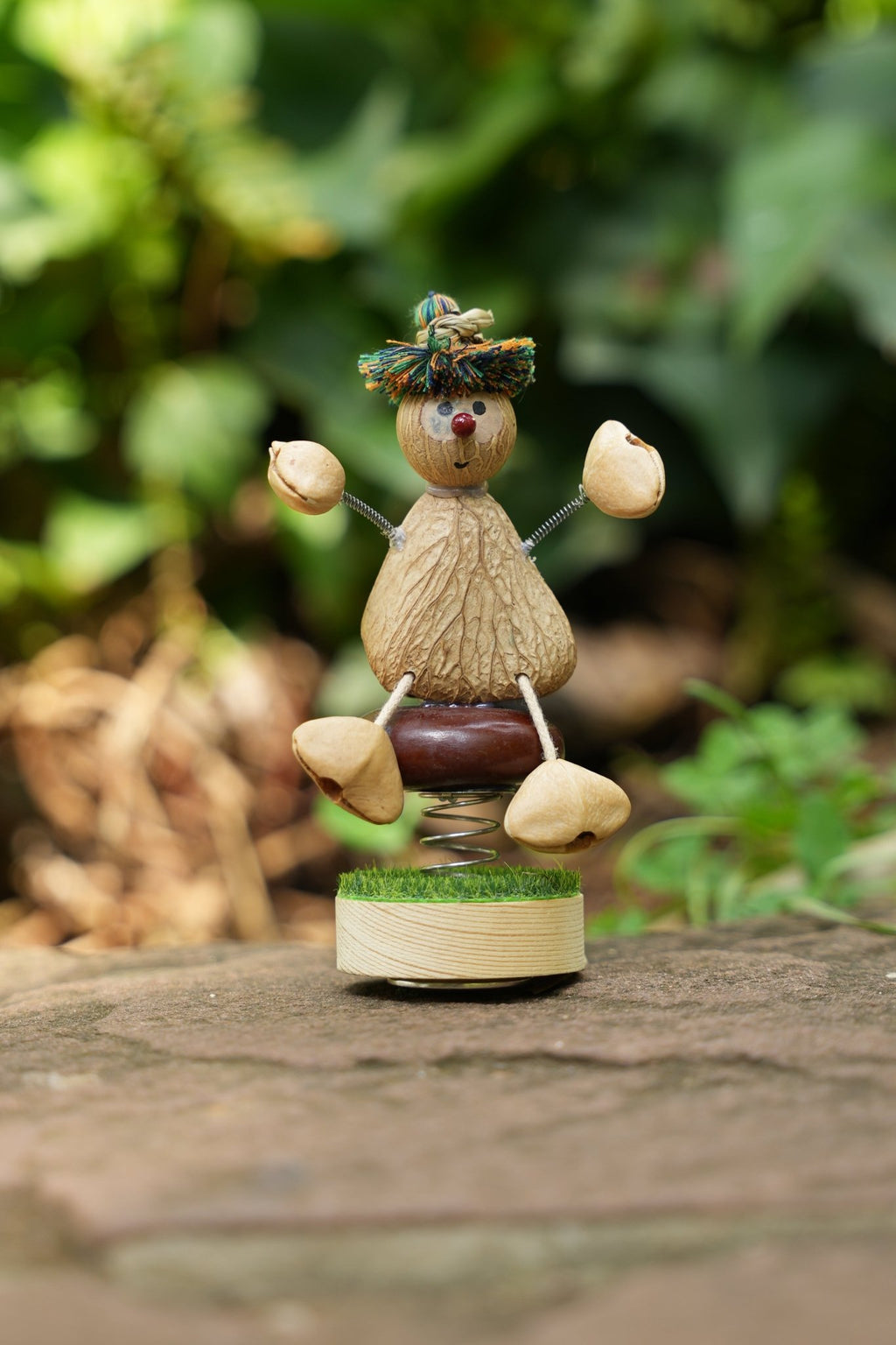 The Little Nut Guardian | Real Seed Shell Bobblehead & Car Dashboard Ornament - Yunicrafts