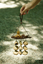 "The Lucky Gourd Ark" - Hanging Wind Chime with Painted Gourd & Seed Bells - Yunicrafts