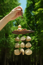 "The Lucky Gourd Ark" - Hanging Wind Chime with Painted Gourd & Seed Bells - Yunicrafts
