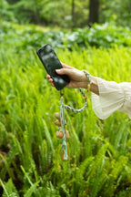 "The Meadow Breeze" - Macramé Phone Wristlet with Natural Seeds & Gemstones - Yunicrafts