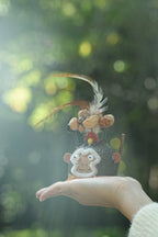 "The Monkey King Guardian" - Nut Shell Monkey Doll with Feathers & Staff - Yunicrafts
