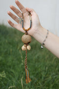 "The Nomad's Braid" - Hand - Woven Statement Necklace with Long Tassel Tail & Seed Pod - Yunicrafts