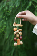 "The Prosperity Charm" - Good Luck Wood & Seed Wind Chime with "Wealth" Talisman - Yunicrafts