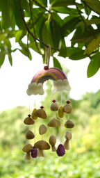 "The Rainbow Dream" - Handcrafted Felt Rainbow & Nut Shell Mobile Charm - Yunicrafts
