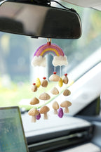 "The Rainbow Dream" - Handcrafted Felt Rainbow & Nut Shell Mobile Charm - Yunicrafts