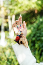 "The Rainbow Seed Charm" - Colorful Wrapped Bag Charm with Real Leaf Pods - Yunicrafts