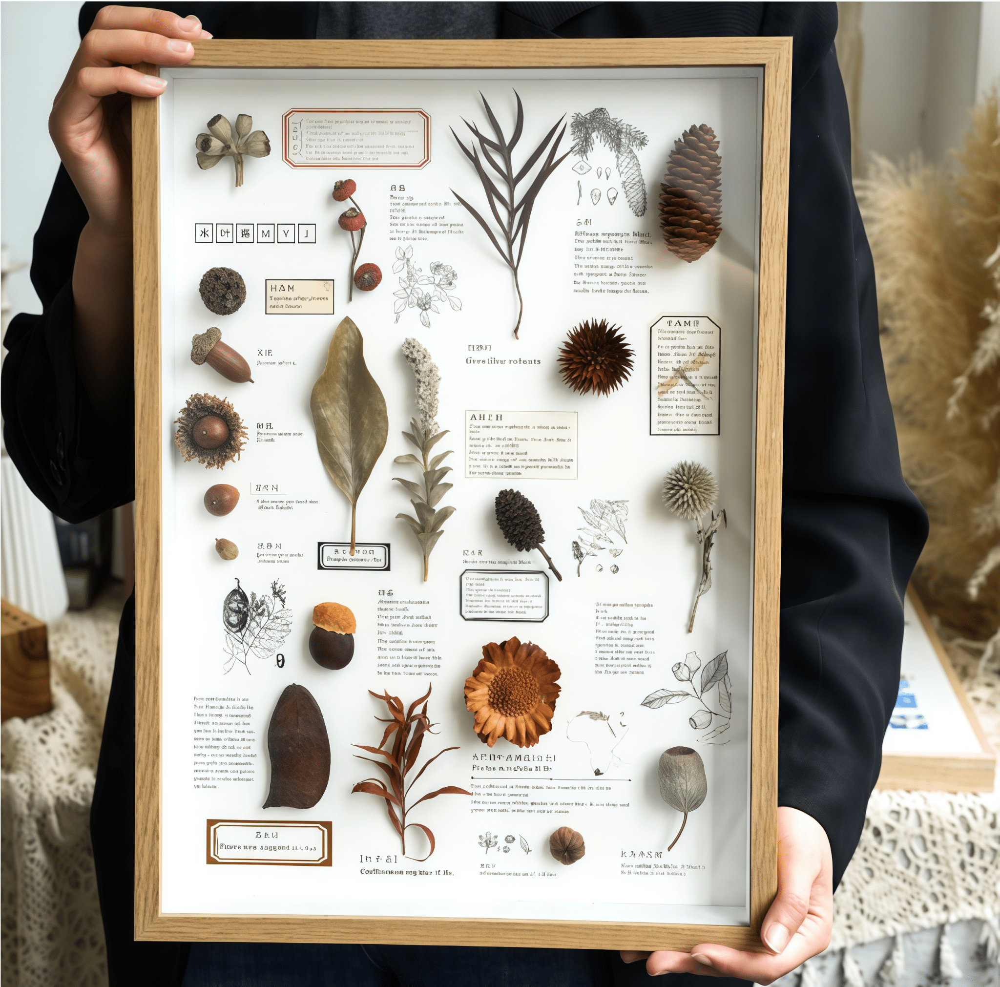 "The Rainforest Seed Vault" - Real Tropical Specimen Shadow Box Art (Square / A4 / A3) - Yunicrafts