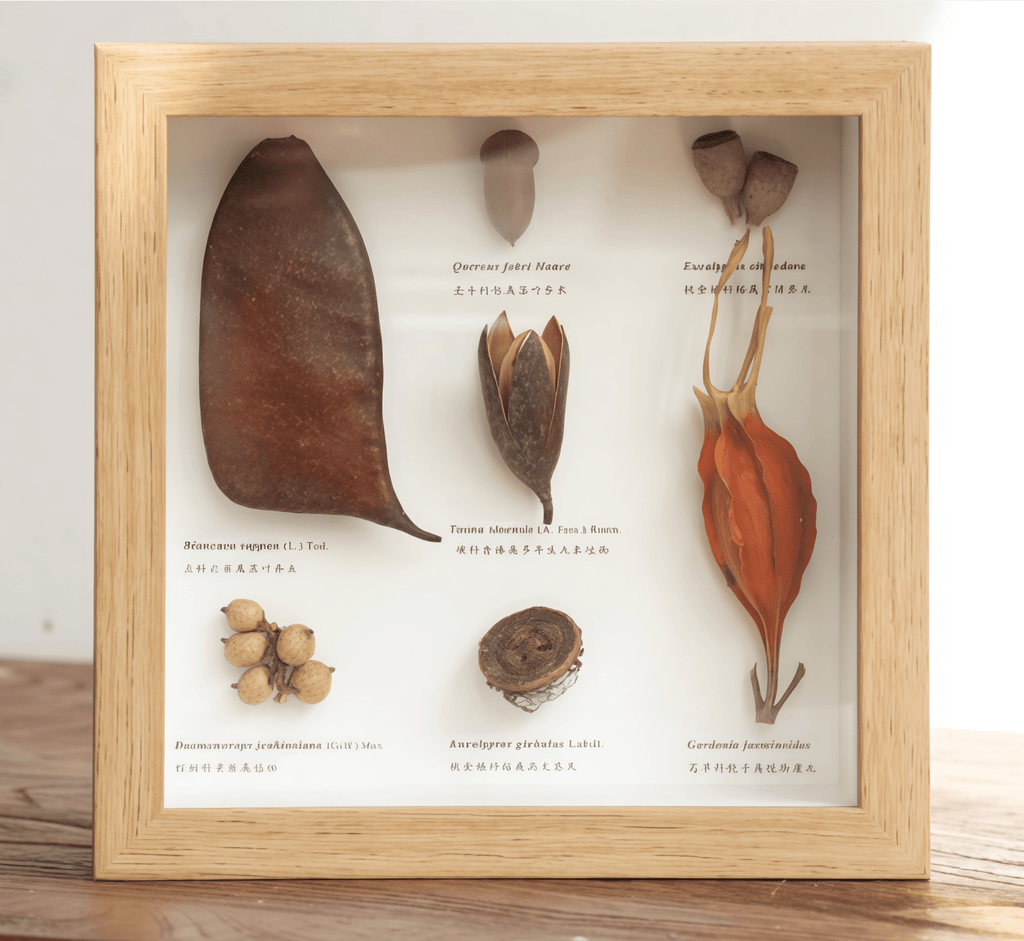 "The Rainforest Seed Vault" - Real Tropical Specimen Shadow Box Art (Square / A4 / A3) - Yunicrafts