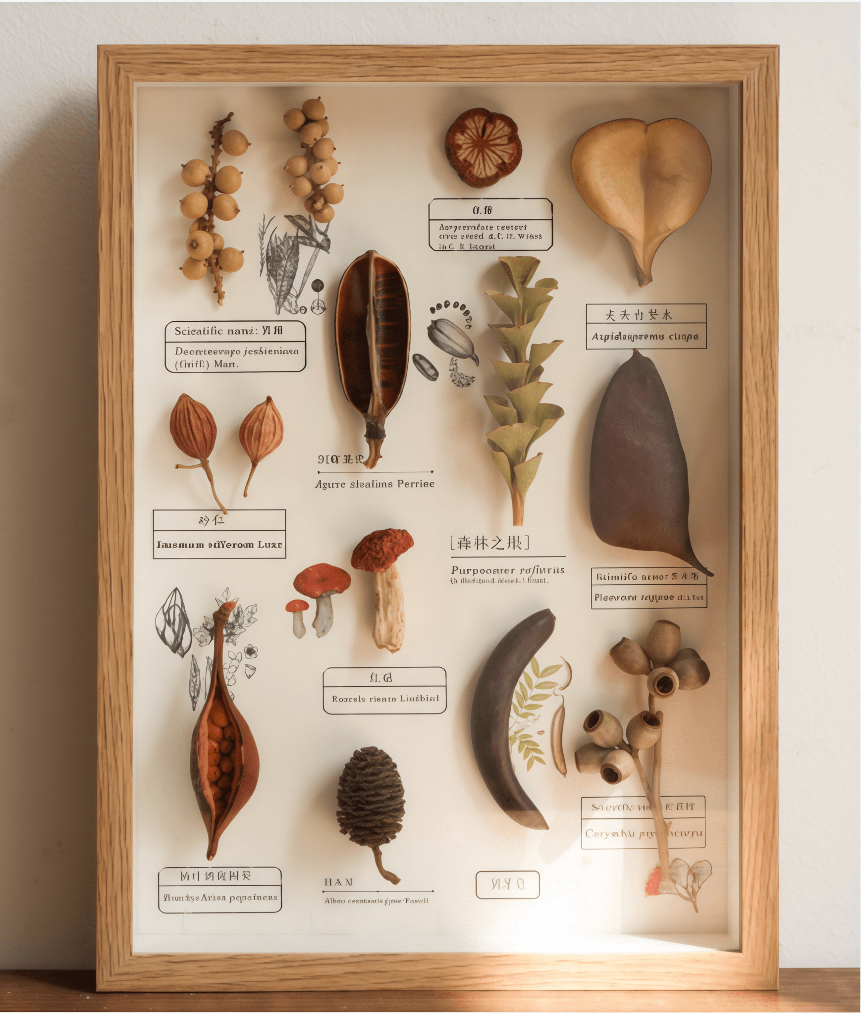 "The Rainforest Seed Vault" - Real Tropical Specimen Shadow Box Art (Square / A4 / A3) - Yunicrafts