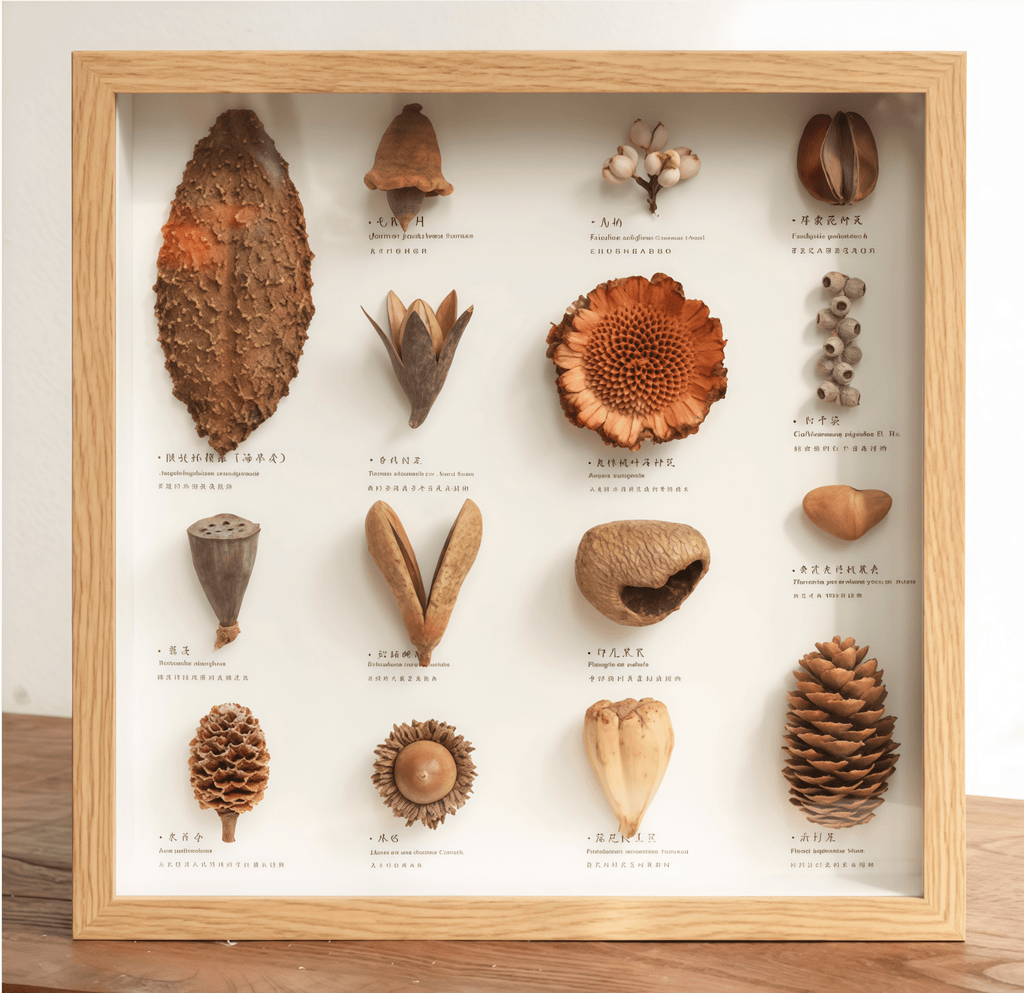 "The Rainforest Seed Vault" - Real Tropical Specimen Shadow Box Art (Square / A4 / A3) - Yunicrafts
