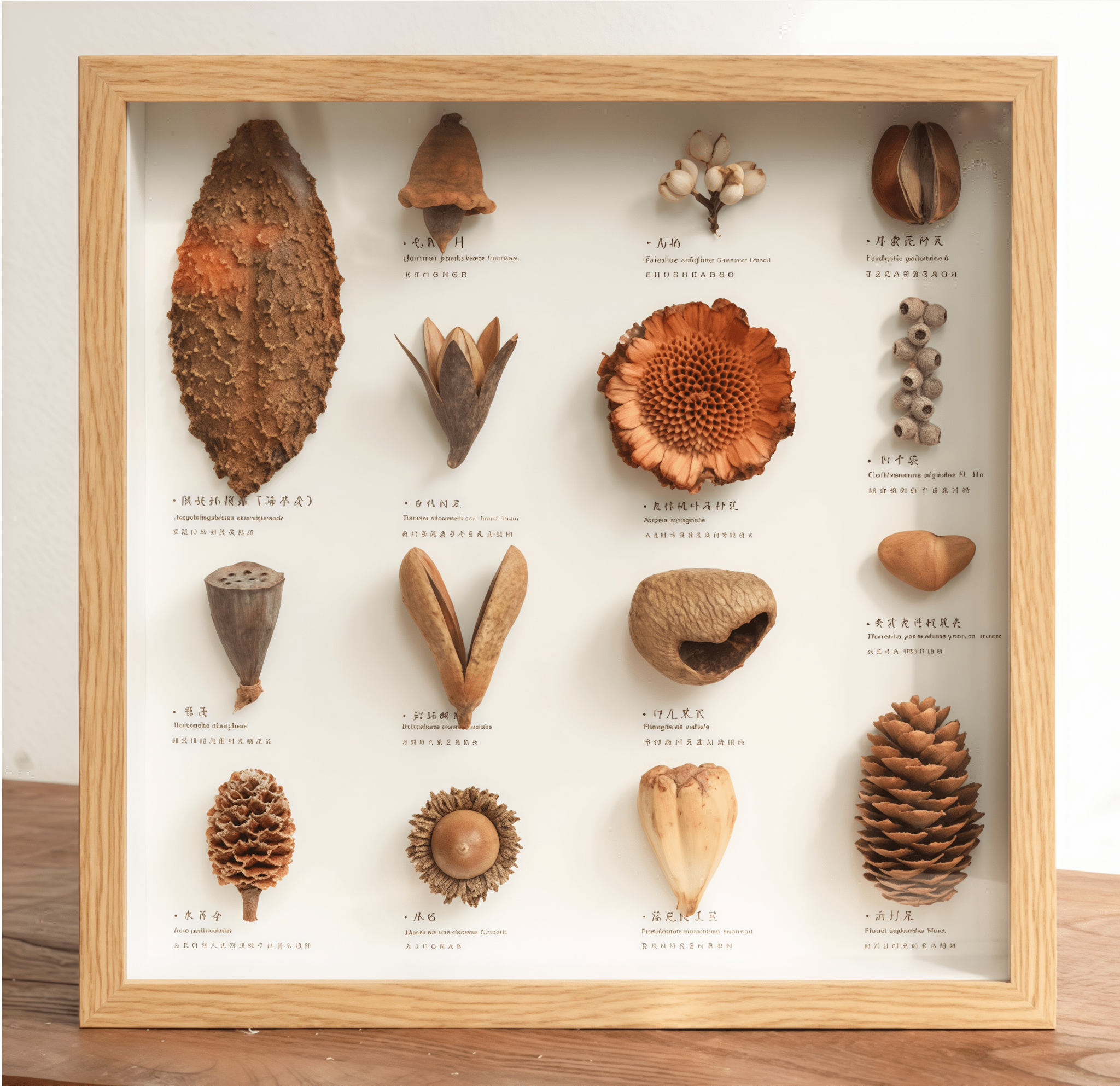 "The Rainforest Seed Vault" - Real Tropical Specimen Shadow Box Art (Square / A4 / A3) - Yunicrafts