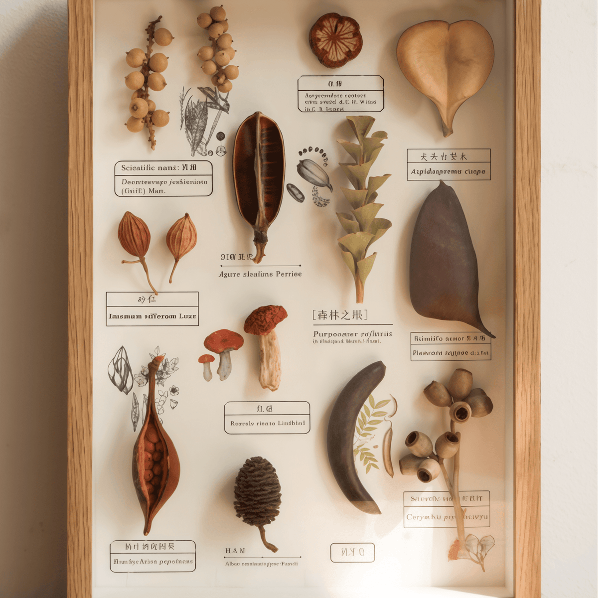 "The Rainforest Seed Vault" Tropical Specimen Shadow Box - Yunicrafts