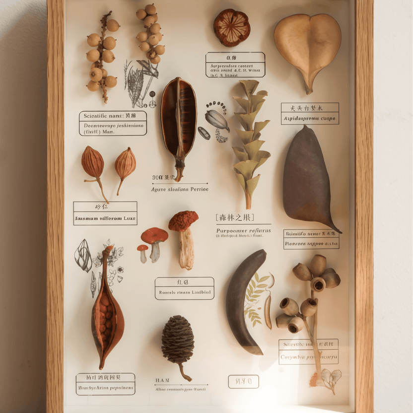 "The Rainforest Seed Vault" Tropical Specimen Shadow Box - Yunicrafts