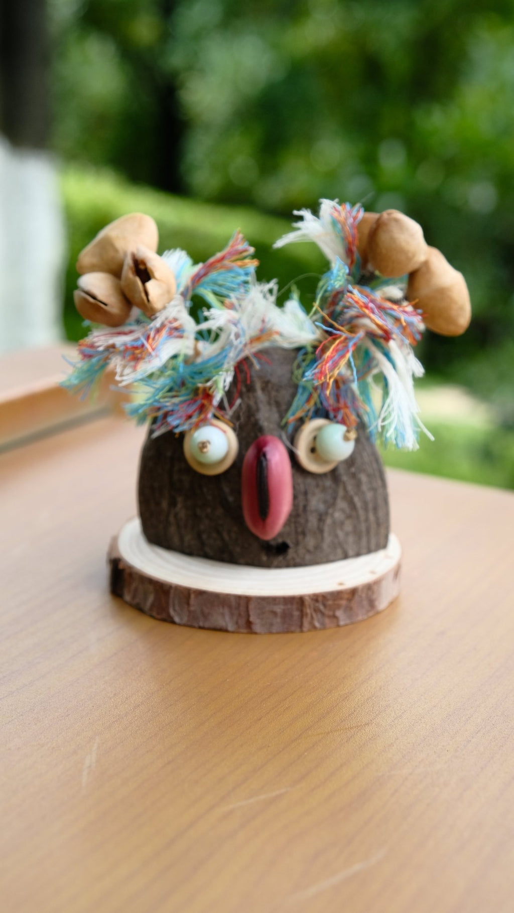 "The Rock Star Parrot" - Punk Mohawk Nut Shell Bird Doll - Yunicrafts