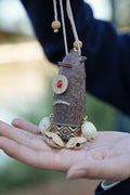 "The Tribal Cyclops" - Handcrafted Seed Pod Totem with Woven Belt & Single Eye - Yunicrafts